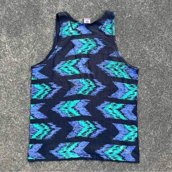 Vintage Ron Jon Surf Shop Tank Top Bright Chevron Pattern Size Large - Picture 4 of 4